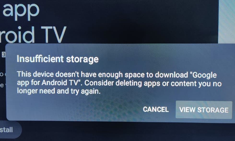 Samsung TV Insufficient Storage Space