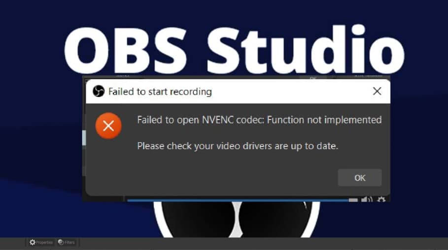NVENC Error OBS Studio