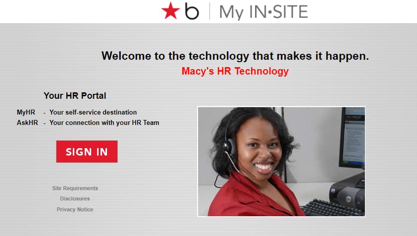 My InSite Login into the Macy's InSite Portal